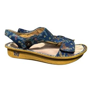 Y2K ALEGRIA Kendra Blue Mosaic Hummingbird Birdland Sandals size‎ 40 or 9.5